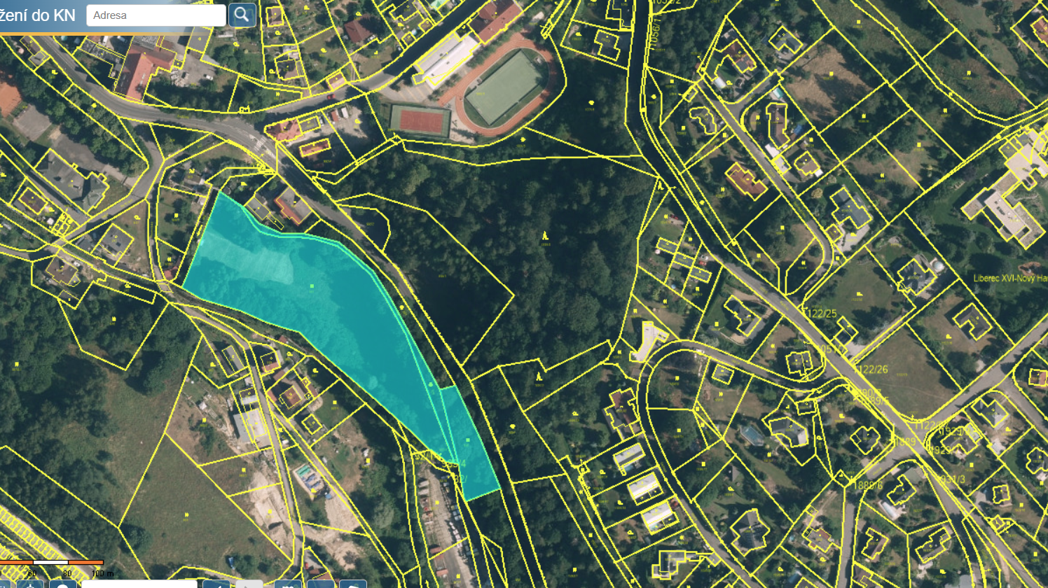 Prodej louky se stavební parcelou, celkem 9.547 m2, v Liberci, Starý Harcov, za 4.300.000,- Kč.