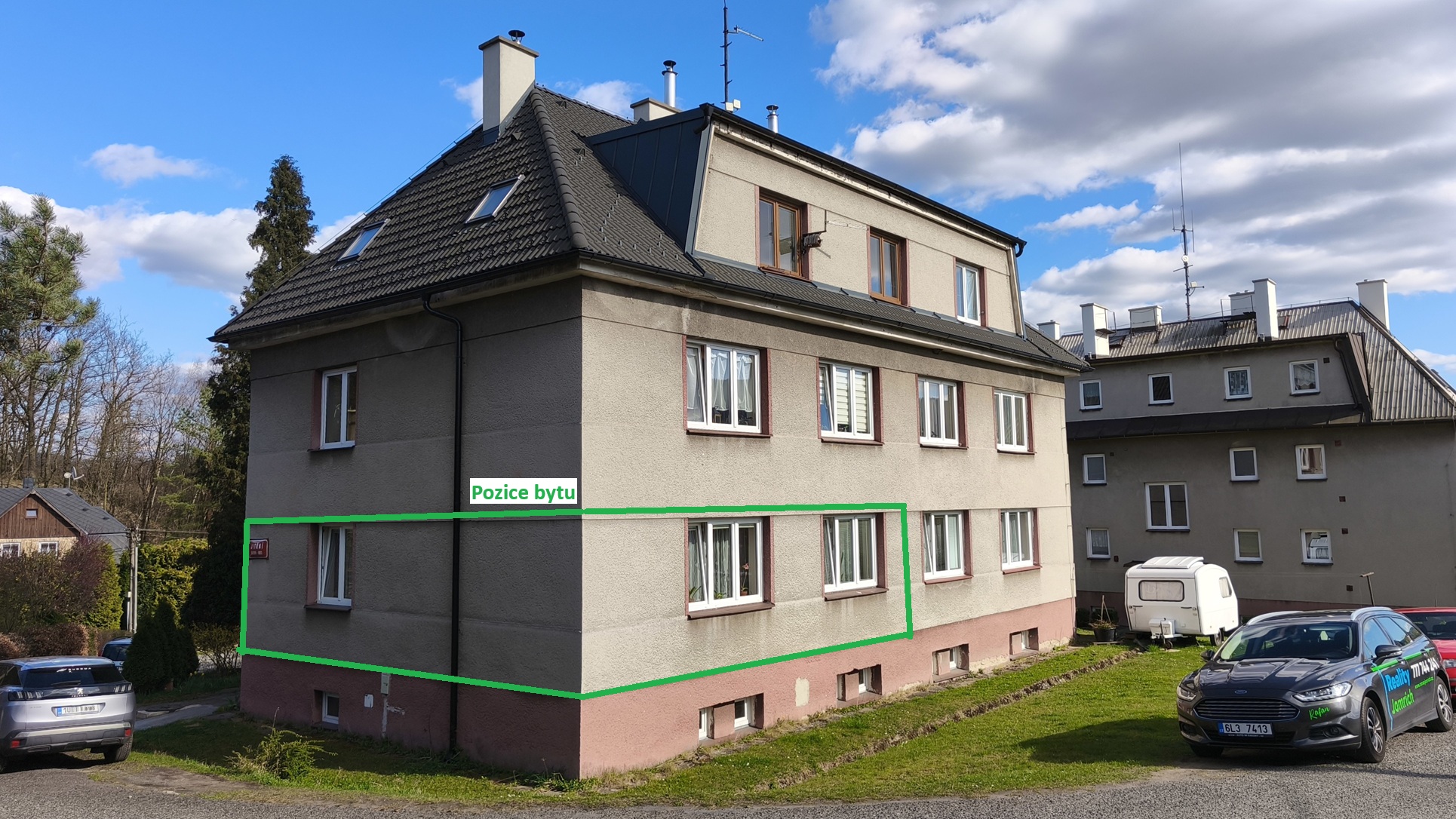 Prodej bytu 3+1 s možností garáže v Machníně u Liberce, za 4.150.000,- Kč.