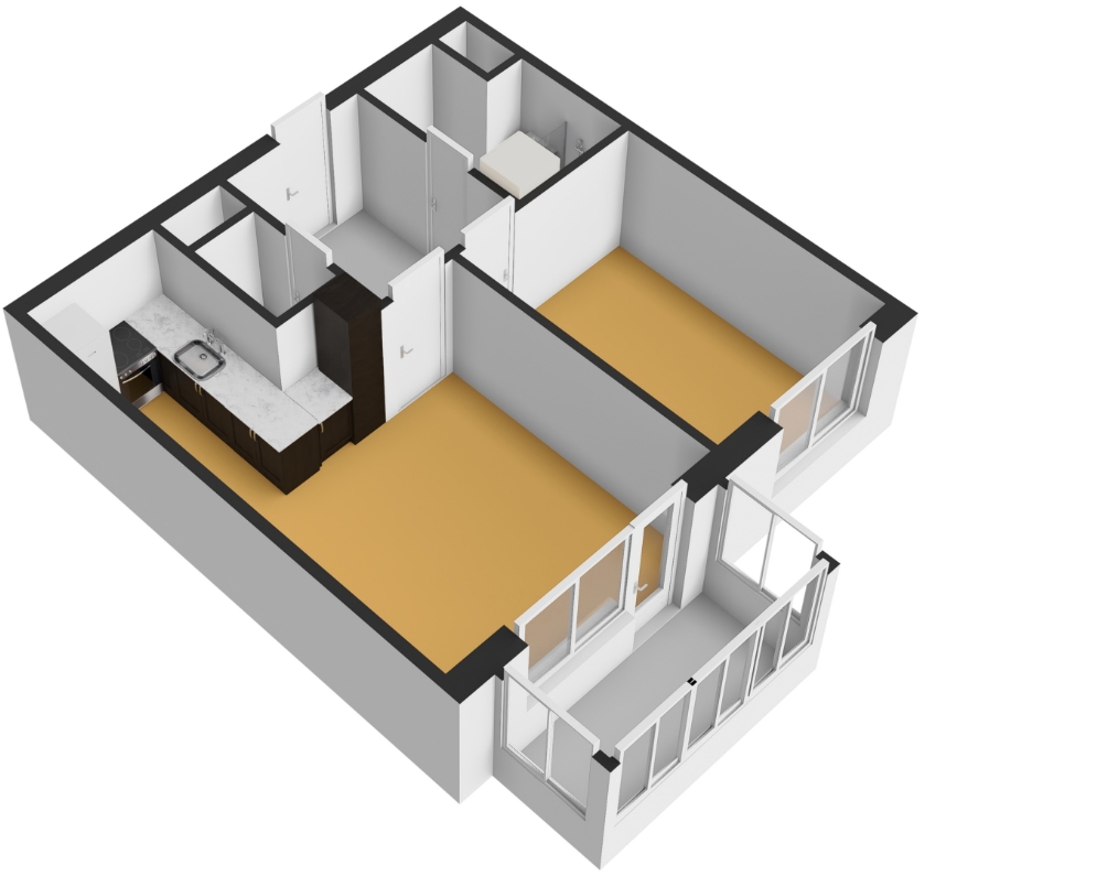 Pronájem rezidenčního bytu 2+kk s balkonem, ca 62 m2, v Liberci, Americká ul., za 14.900,- Kč + spotřeby.
