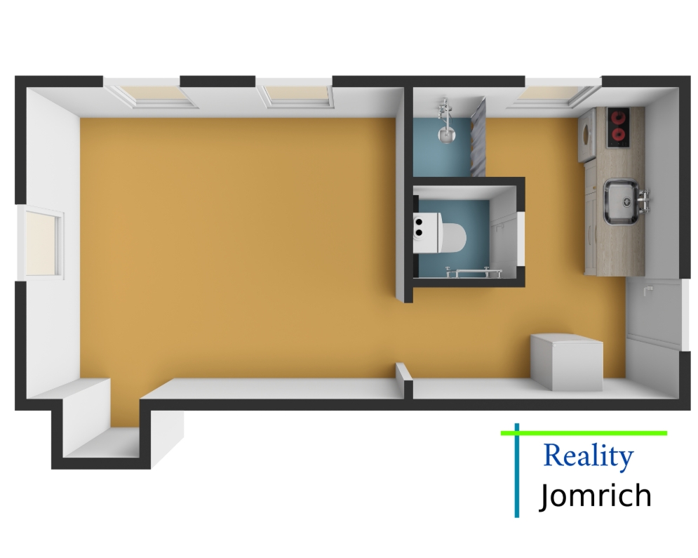 Pronájem  bytu 1+1, ca 30 m2, s vlastním vytápěním, v centru Liberce, nám. Sokolovské, za 9.000,- Kč + spotřeby.