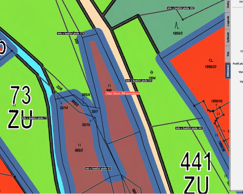Prodej stavebního pozemku 990 m2 pro RD + rovná louka 8.557 m², Liberec, Starý Harcov, za 4.290.000,- Kč.